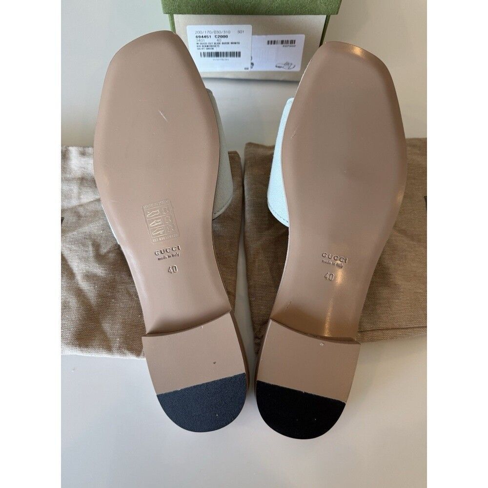 Gucci Women's Salvy Green Interlocking G Cut Out Sandals Size EU 40 Authentic - Picture 10 of 12